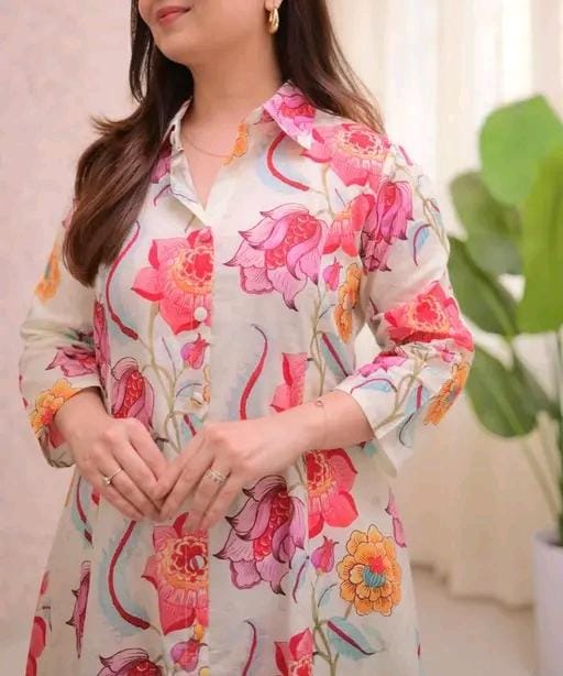 Women fancy kurti with bottomwear