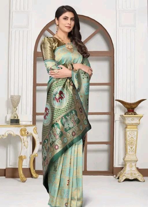 Cotton silk jacquard with blouse