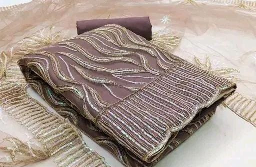 Pakistani brown colour net suit for women