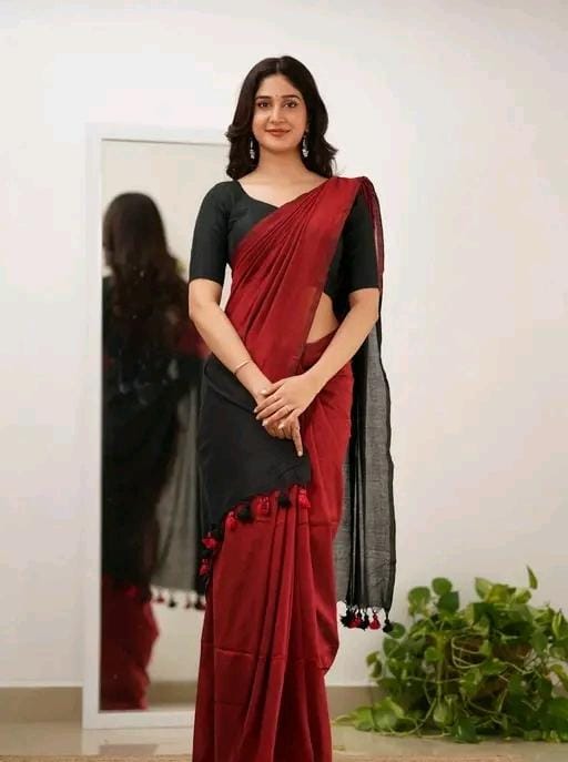 Woven handloom pure cotton saree
