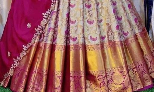Traditional silk lehenga choli with dupatta