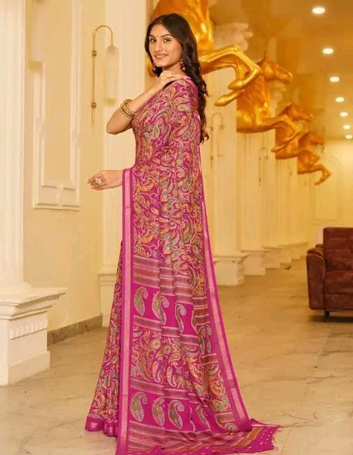 Shirodhari mulmul cotton saree with blouse