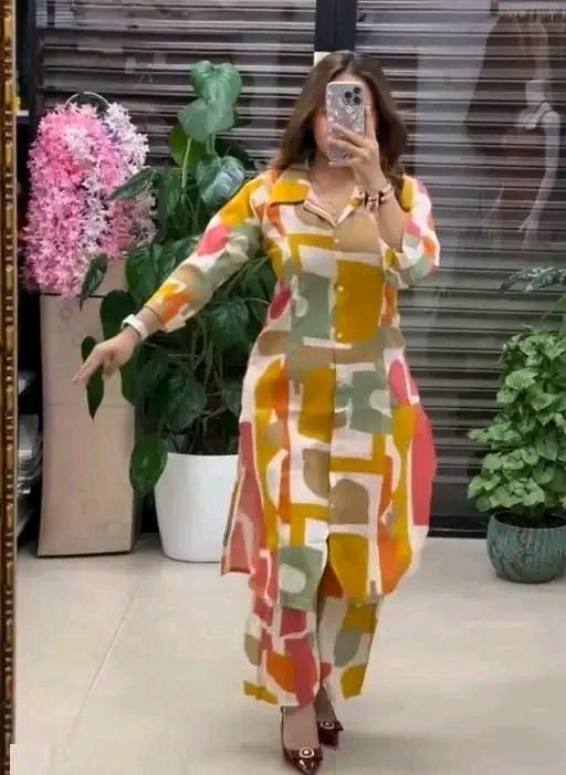 Women fancy kurti with bottom wear