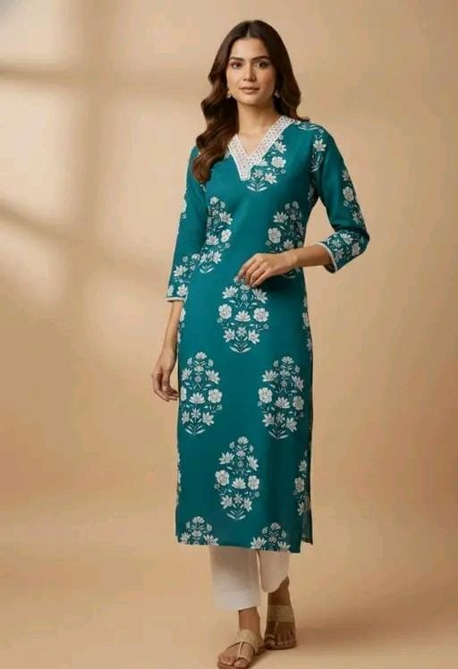Fancy women kurta set-cotton kurta set