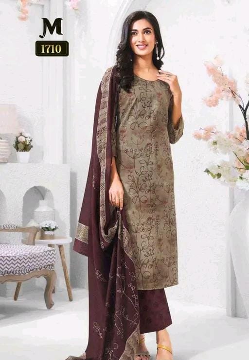 Polyster/crepe fabric women's multi color printed salwar suit