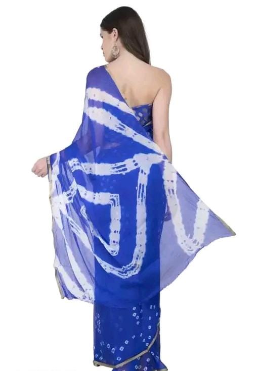 Fashions chiffo  bandhani printed saree with blouse