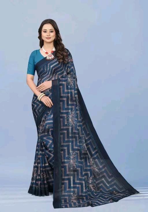 Silk peacock colour saree
