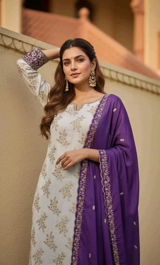 Lavza women classic jeorgette frock plazzo set suit