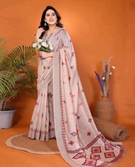 Designer fancy pure cotton saree