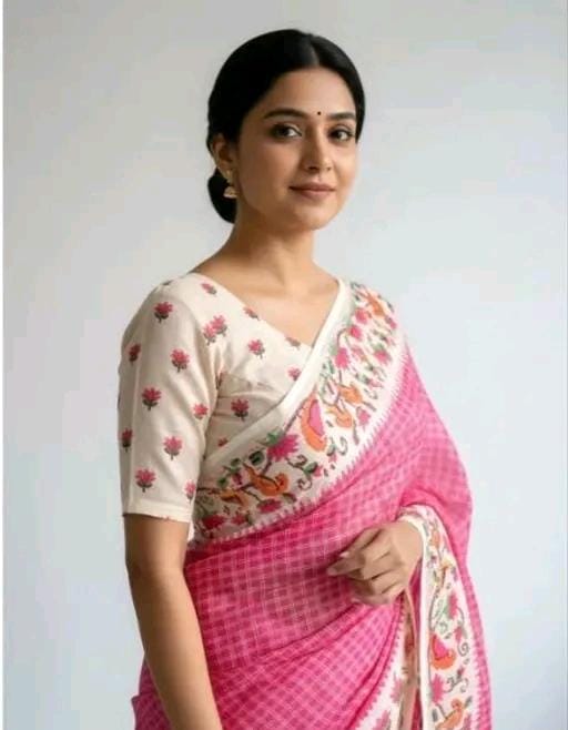 Cotton lilan digital print saree