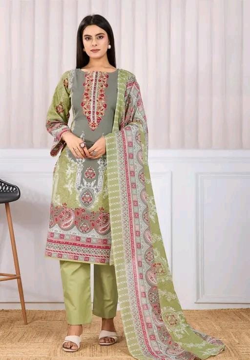 Ranisati's women's cambric suit set digital print kurta with dupatta