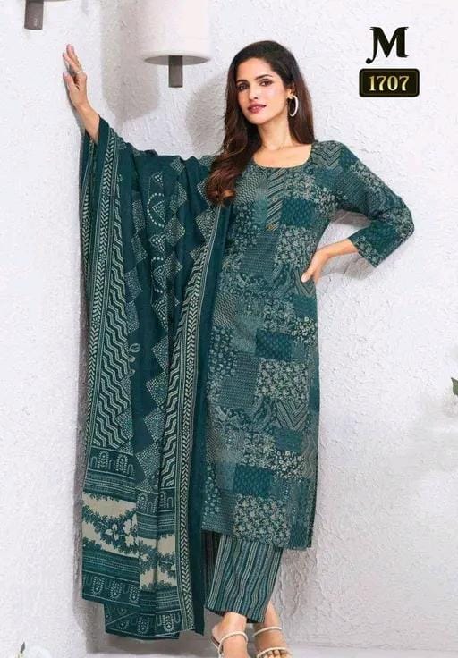 Polyster/crepe fabric women's multi color printed salwar suit