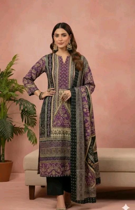 Women's red and black printed cotton suit