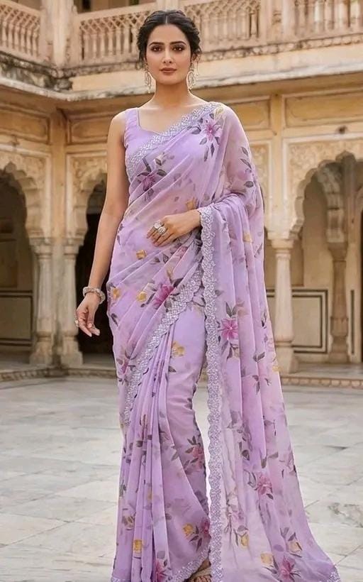 Floral georgerte saree for women