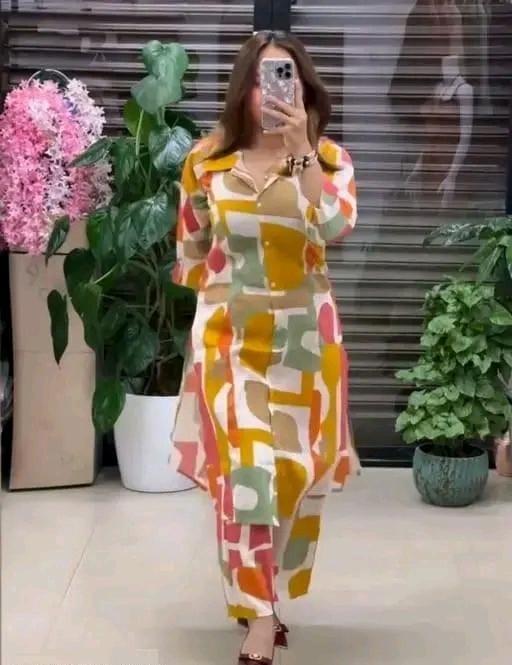 Women fancy kurti with bottom wear
