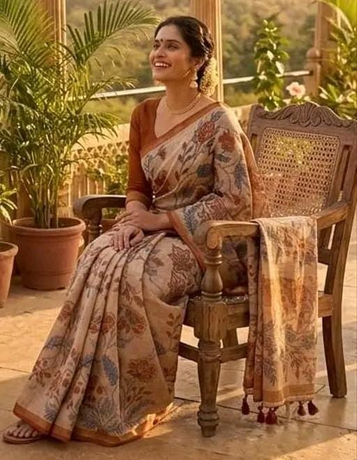 Soft cotton linen sarre for women