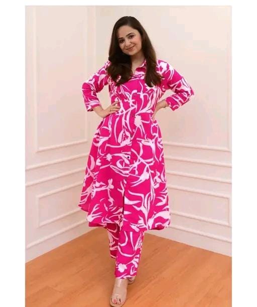 Women's printed a-line kurta pant set