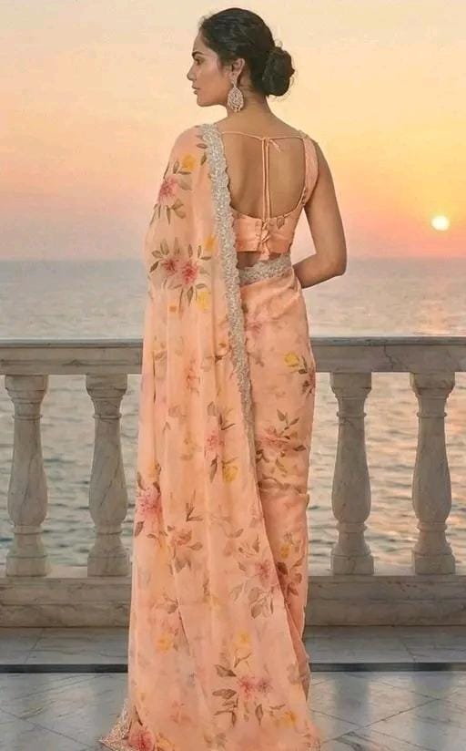 Floral georgerte saree for women