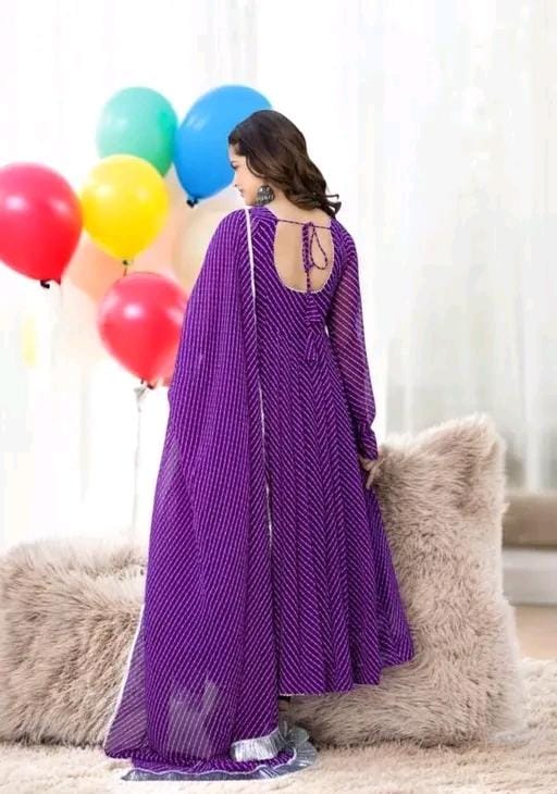 Women fancy georgette akarkali gown with dupatta