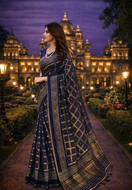 Print kota doriyablocked printed saree for women