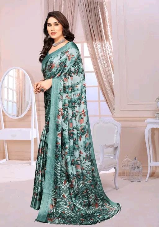 Fany print printed silk saree with blouse