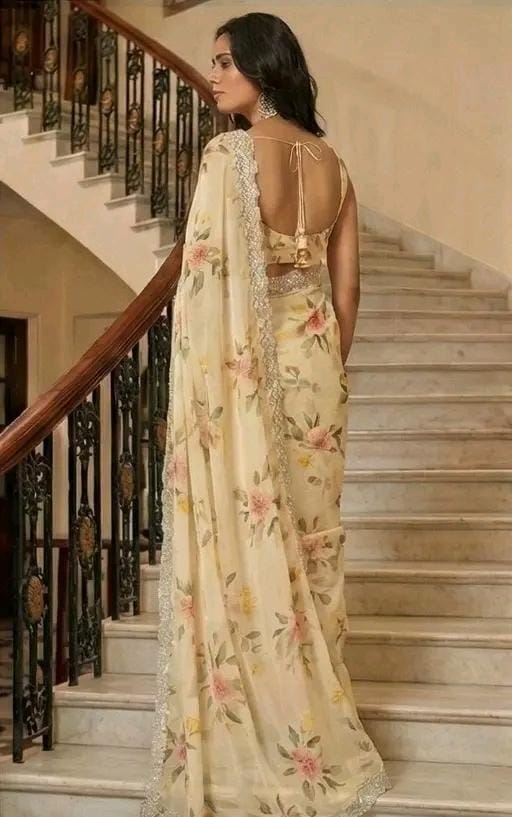 Floral georgerte saree for women