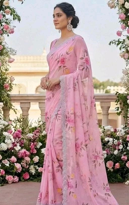 Floral georgerte saree for women