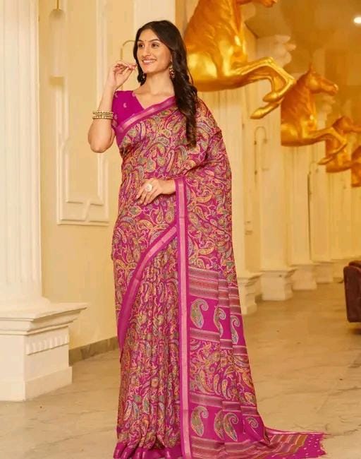 Shirodhari mulmul cotton saree with blouse