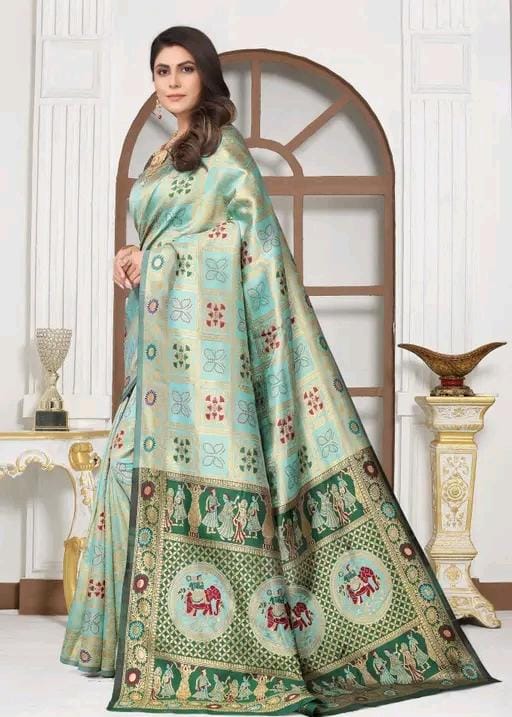 Cotton silk jacquard with blouse