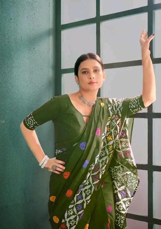 Printed cotton saree