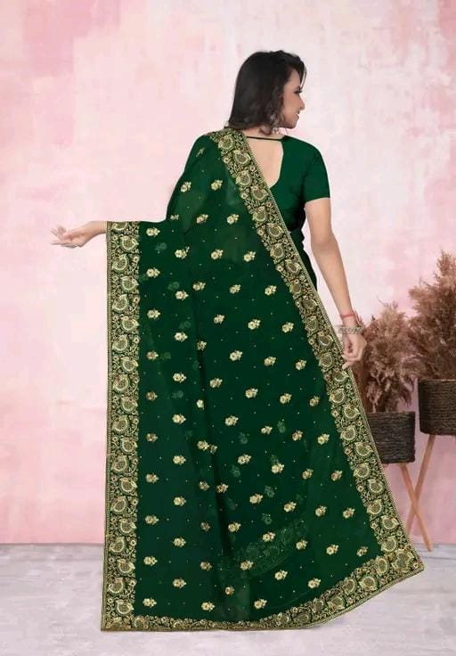 Heavy work with full diamond (stone)handwork saree