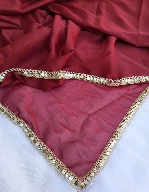 Women fancy soft silk saree with mirror touch border for women