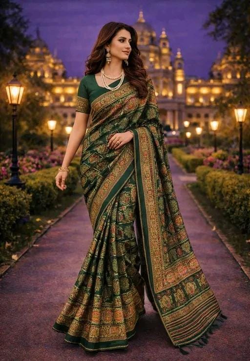 Print kota doriyablocked printed saree for women