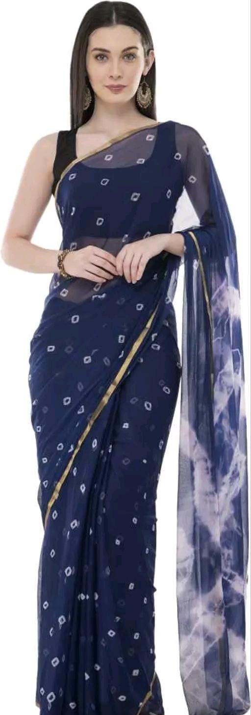 Fashions chiffo  bandhani printed saree with blouse