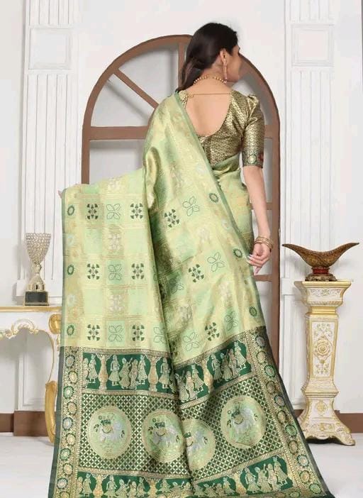 Cotton silk jacquard with blouse
