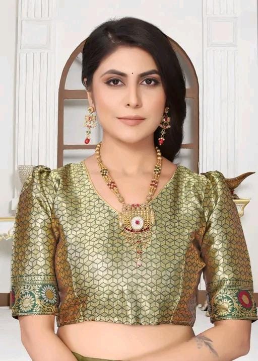 Cotton silk jacquard with blouse