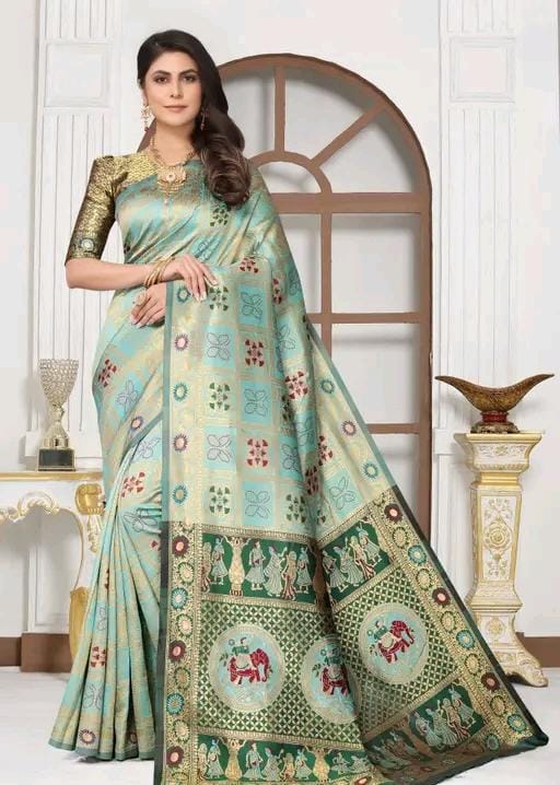 Cotton silk jacquard with blouse