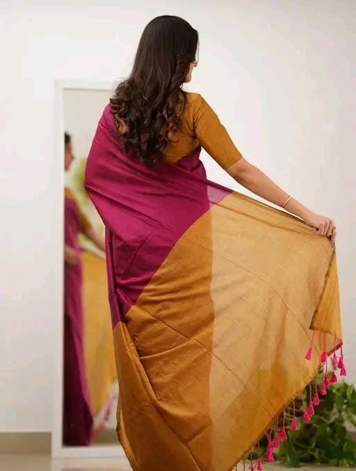Woven handloom pure cotton saree