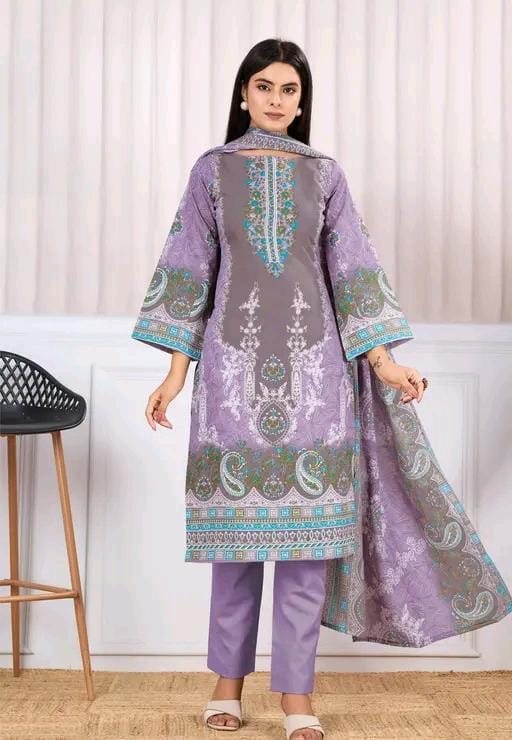 Ranisati's women's cambric suit set digital print kurta with dupatta