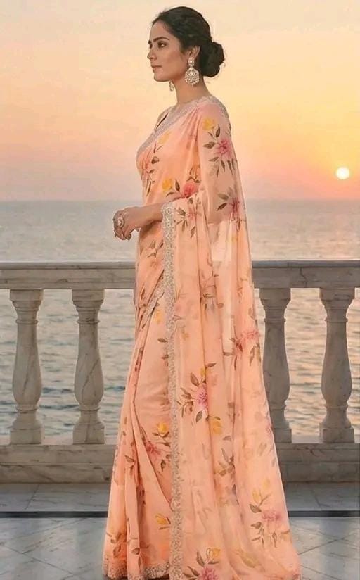 Floral georgerte saree for women