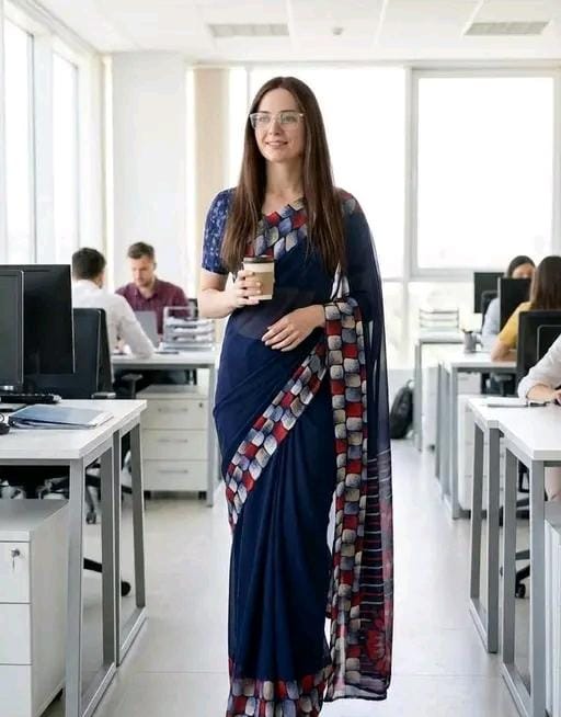 Women georgatte priend saree