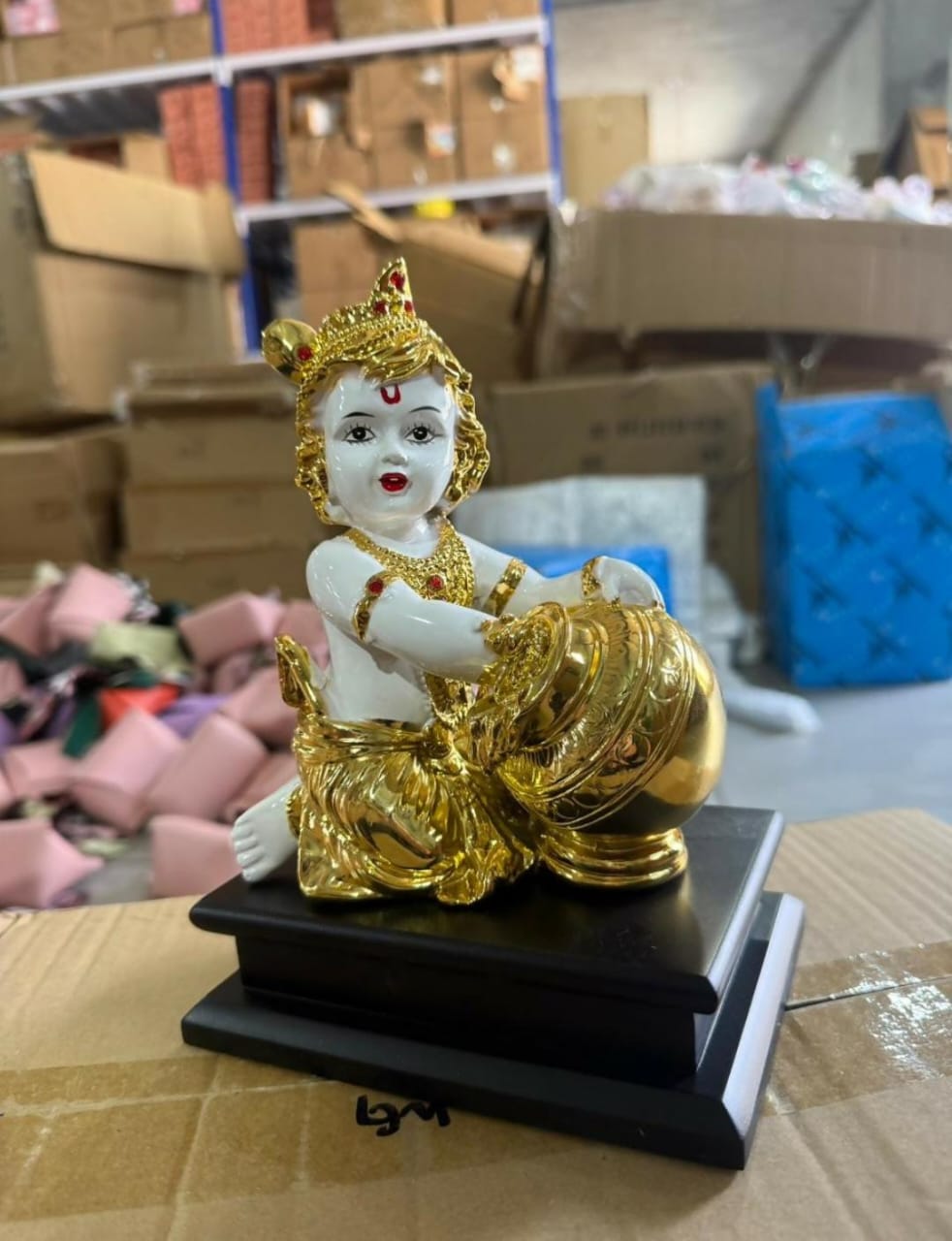 Golden Krishna murti for home
