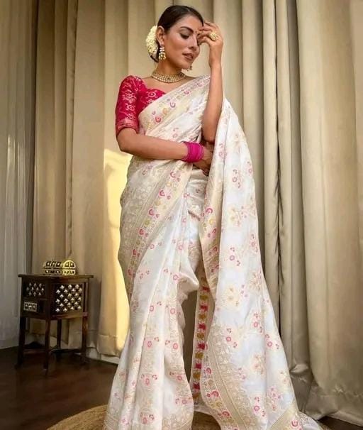 Latest silk kanjeevaram saree for women party wear
