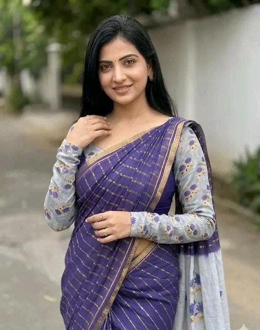 Women linen cotton saree party daiy wear