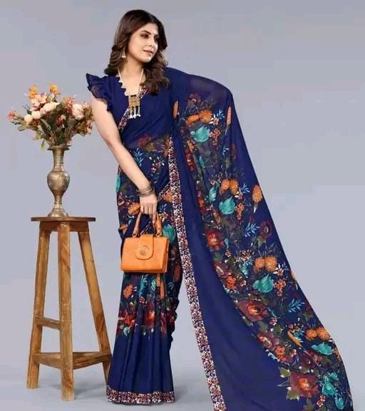 Pack of -2best daily wear georgette printed saree