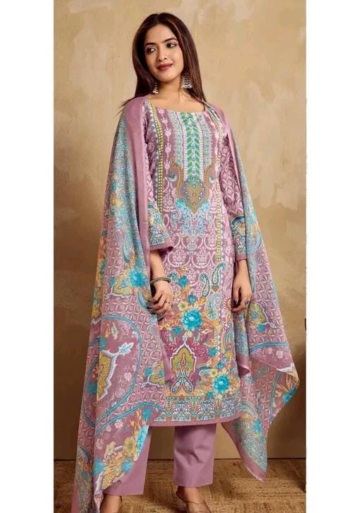New printed suit with floral design pure cotton