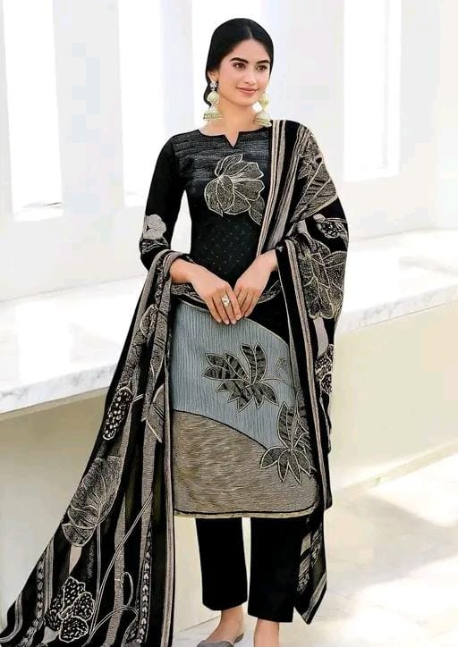 Crepe fabric woman printed layon salwar suit material