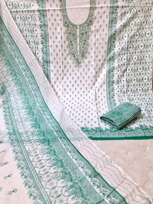 Women's and girl rrendy jaipuri printed soft cotton suit & dress l