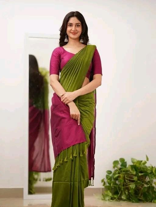 Woven handloom pure cotton saree