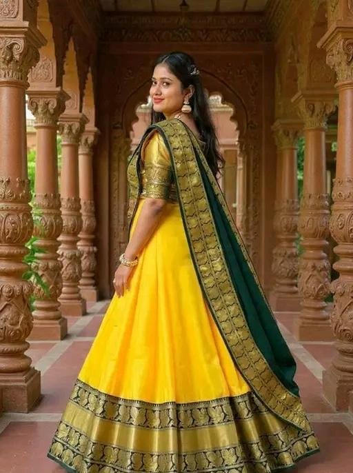 South indian pallu haff saree lehenga